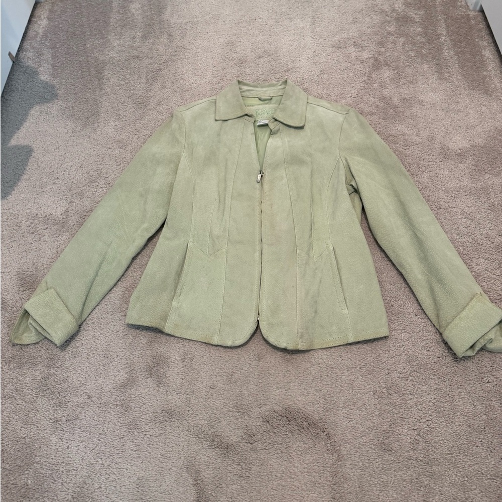 Vintage Light Green Suede Jacket